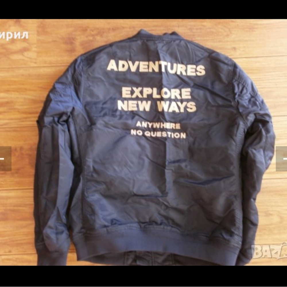 ISO ZARA MENS JACKET Adventures explore new ways anywhere no question BACK LOGO